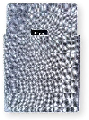 4L Textil ZOE Hundekissen Waschbar Mit Bezug und Reißverschluss für Große Hunde - Hundematte Liegekissen Waschbares Hundebett (Ersatzbezug 80x60 cm, Grau)