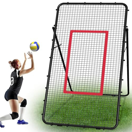 Rete da pallavolo regolabile, 2,8 x 1,2 m, attrezzatura per allenamento pallavolo per lacrosse, baseball, calcio, tennis, rimbalzo, pallavolo, rimbalzo, colpire, servire passaggio, pratica