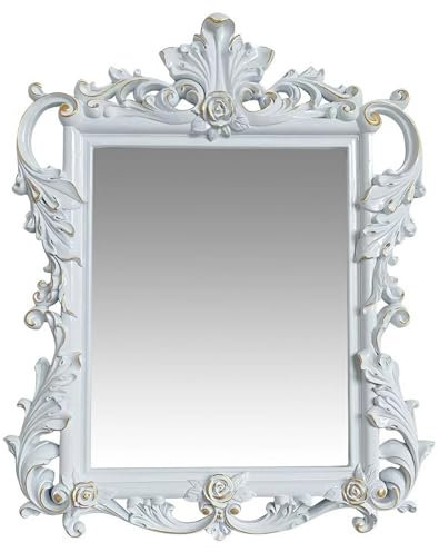82,5 × 67 cm Traditioneller Antiker Dekorativer Wandspiegel – Verzierter Spiegel mit Barockrahmen –Vintage Luxus – Großer Rechteckiger Wandspiegel für Schminktisch, Schlafzimmer oder Badezimmer(Antiqu