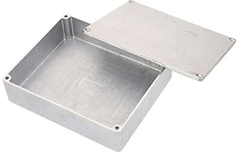 JEWEDECO Pedalbox Gehäuse aus Aluminium mit Polierter Oberfläche Praktisches Stomp Kasten Case für Selbstgemacht Elektrische Gitarreneffekte Silberfarben und Robust