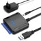 Gbformat 6Gbps Adattatore USB 3.0 A SATA, Adattatore USB C/USB3.0 A SATAIII/II/I Per Dischi Rigidi HDD/SSD Da 2,5“/3,5” E Lettore Ottico SATA Con Alimentatore 12V/2A, UASP