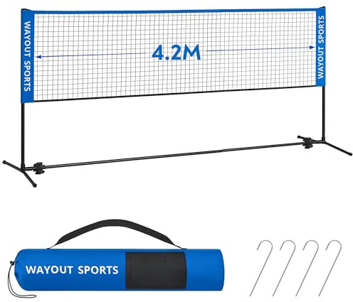 Wayout Sports - Red Ajustable y Plegable para Bádminton, Tenis, Voleibol y Fútbol (4.2M)