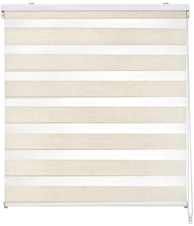 Tenda a Rullo Night and Day, Doppio Tessuto, per Interni, Varie misure, Vari colori, Bianco, Lino, Grigio, Tortora, Avorio (Lino/Linen, 180 x 175 cm)