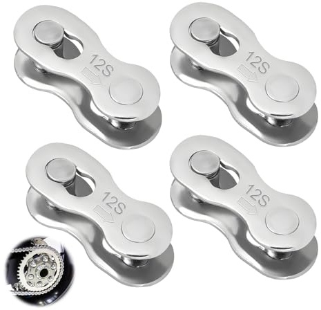 4 pares de candado de cadena de 12 compartimentos, acero para bicicleta, eslabones de 12 velocidades, eslabones de conexión de eslabones faltantes, eslabones de conexión para bicicleta, cierre de