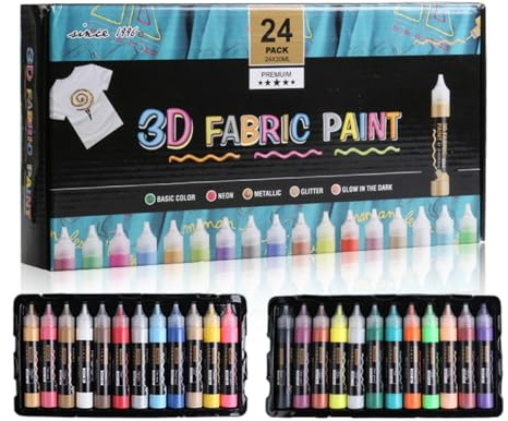 24 Stück Kerzenstift, Kerzen Bemalen Set, Wachsstifte Für Kerzen, 5 Verschiedene Farbeffekte Acrylfarbenset, Je 30 Ml, Candle Liner Wachsstifte Mit 3 Pinseln Zum Bemalen, Dekorieren, Individualisieren