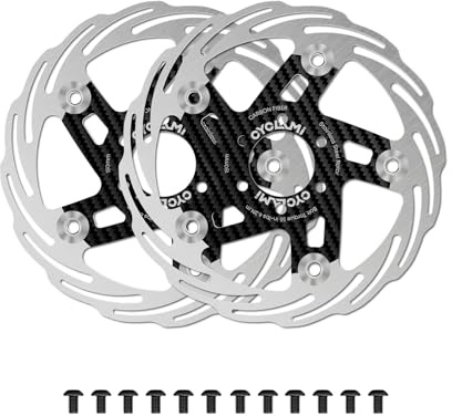 Kohlenstofffaser Fahrrad Bremsscheibe Deore 180mm, Center Lock, hitzebeständig mit Schrauben mit Schraubenschlüssel Geeignet für Mountainbikes und Rennräder (2P-180mm)