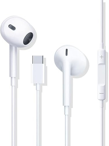 Oeing Auriculares con Cable USB C con micrófono y Control de Volumen Sonido estéreo HD, compatibles con iPhone 15,16 Series, compatibles con Samsung, Xiaomi, Google pixe, Huawei (B1)