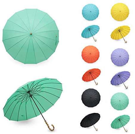 ww homes whinge stick umbrella bamboo handle (mint)