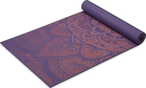 Gaiam Yogamatte - Premium 6 mm bedruckt extra dick rutschfest für alle Arten von Yoga, Pilates und Boden-Workouts (L x B x T): 172 cm x 61 cm x 6 mm