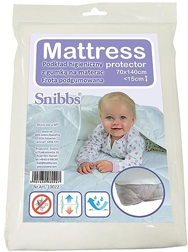 Snibbs wasserdichtes Spannbetttuch mit Eckgurten, wasserdichte Matratzenauflage fürs Babybett, Matratzenschoner 70x140 Baby wasserdicht, Nässeschutz 70 * 140 mit atmungsaktiver TPU-Membran