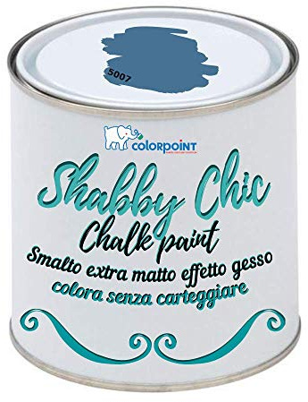 Vernice Shabby Chic CHALK PAINT 1 Litro - Pittura Extra Opaca - Colora senza Carteggiare - 22 COLORI VINTAGE (Carta da Zucchero 5007)