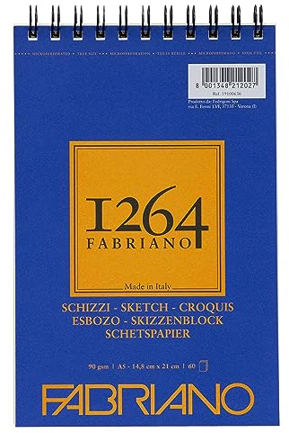 FABRIANO 1264 BLOCCO A5 SPIRALE SCHIZZI 90GR