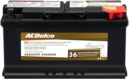 ACDelco Gold 49AGMHR (88866099) 36 Month Warranty High Reserve AGM BCI Group 49 Battery