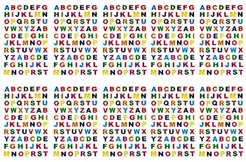 Oblique Unique® 700x Buchstaben Sticker Alphabet ABC Aufkleber Bunt Hologramm Effekt 10 Bögen á 70 Stück für Schuleinführung zum Basteln Scrapbooking