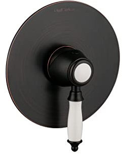 PaulGurkes Unterputzarmatur schwarz Retro Einhandmischer 1-Wege Armatur Nostalgie Mischbatterie Duscharmatur Waschtischarmatur Vintage Landhausstil Montagebox