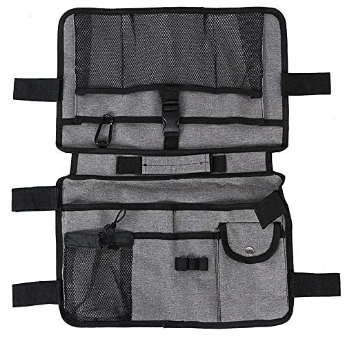 FJZFXKZL Rollstuhltasche, Doppelseitige Wandertasche Tragbare wasserdichte Stoffrollstuhlroller-Aufbewahrungstasche Grauer Aufgeklappter Sitz Rollstuhlzubehör Zubehör (Color : Grey)