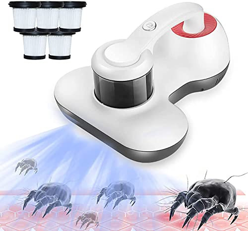 Samnuerly 12Kpa Handheld UV Light Vacuum Cleaner With 5 Filters Effectively Removes Dust Mites Bed Bugs Collector For Bed Home Mattress Pillows