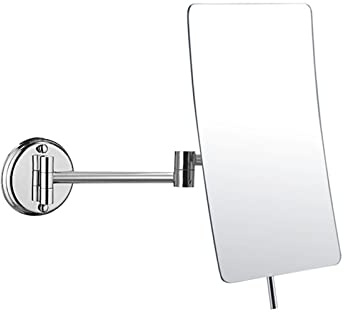 specchio trucco da parete quadrato,3x specchio da parete pieghevole bagno,bellezza specchio triplo zoom singolo lato trucco estensibile diametro 20 cm,specchio barba pieghevole con Ingranditore