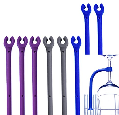 HJYZY 8 Stück Silikon-Weinglashalter Silikon-Geschirrspüler-Aufsatz Spülmaschinen-Weinglas-Schutzband Safer Stemware Saver (Mehrfarbig)