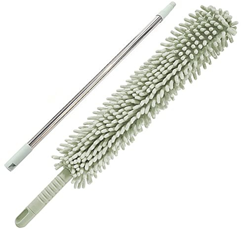 YLWX Pluma de Plumero, Plumeros Extensibles y Flexibles, Limpieza De Cabecera Hogar Oficina Herramientas para El Polvo (Color : Verde)