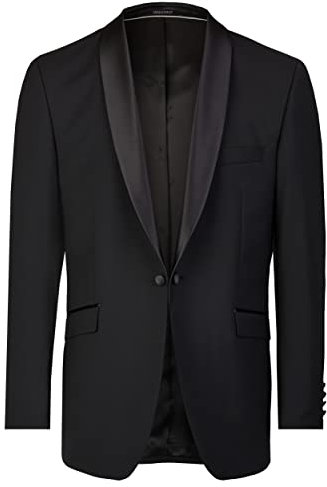 Wilvorst Classics Herren Smokingsakko Schalkragen Modern Schwarz 52