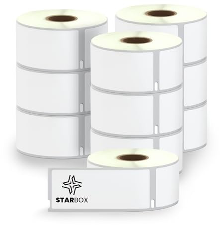 STAR BOX - LOT de 10 Etiquettes compatible avec Dymo 99012 Auto Adhésives 36mm x 89mm avec imprimantes Labelwriter & Seiko Grandes Étiquettes adresse LabelWriter 450 et 4XL (10)