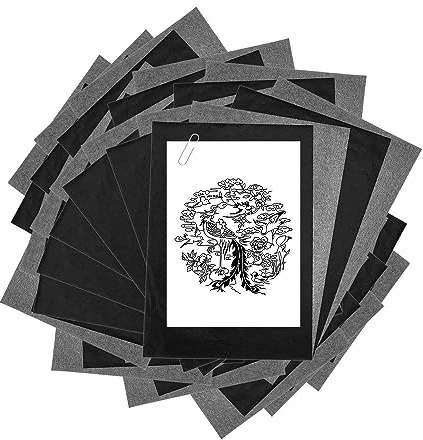 120 fogli di carta di carbonio, carta di trasferimento in grafite nera, carta da livello, carta di trasferimento multiuso, accessori fai da te, adatti per metallo, carta, vetro, legno (9 x 13 pollici)