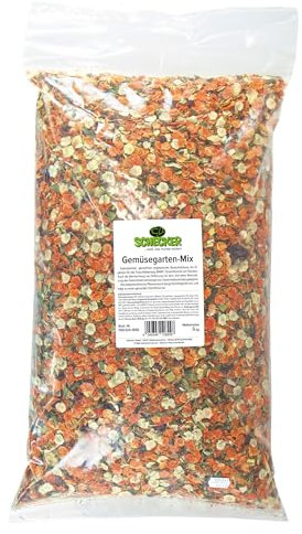 Schecker Ergänzungsfuttermittel - Gemüsegarten Mix - getreidefrei - glutenfrei - vegetarisch - vegan - veggi - Gemüseflocken - 5 kg
