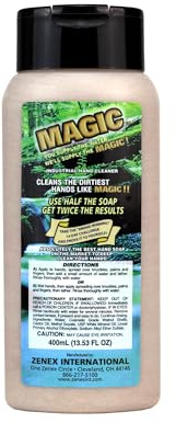 Zenex Magic Hand Soap - Industrial Hand Cleaner for Auto Mechanics | Shop Soap | Walnut Shell Scrubbers to Remove Grease, Oil, Ink & Paint | Moisturizing Ingredients | 400 ml (1 Pack)