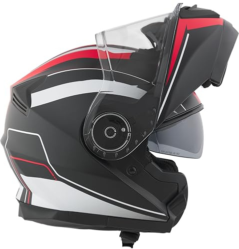 BHR Casco Modulare Moto, Casco Apribile 836 FLIP-UP, Doppia Visiera | Omologato ECE 22.06, Casco Moto Apribile Con Schermo Parasole, Doppia Visiera Antigraffio e Sgancio Micrometrico