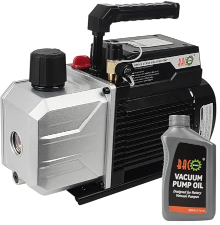 BACOENG 4,5CFM Bomba de Vacío, 1/3 HP Bomba de Vacío para Aire Acondicionado 1440r/min para HVAC AC Refrigerante Aire Herramienta