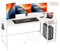 JOISCOPE Schreibtisch - Kleiner Weißer Schreibtisch mit Desktop-Steckdose für das Home Office, USB- und Type-C-Buchse, Solide Konstruktion, 152cm, Weiß