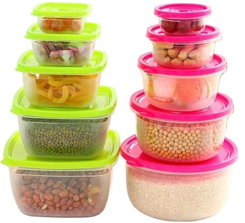 Scatole Lunc Set da 5 Pezzi Scatola Lunc in plastica Ciotola Portatile Contenitore per Alimenti Luncbox Scatole ecologiche per la conservazione degli Alimenti Scatola con Sigillo K