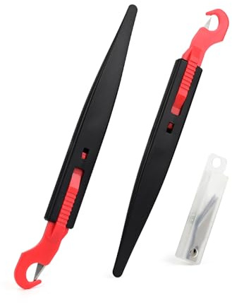 EHDIS 2 Stück Geschenkpapier Schneider mit 10 Ersatzklingen, Sicherheitsmesser, Folienschneider, für Papier, Folien, Wrapping, Fensterfolie