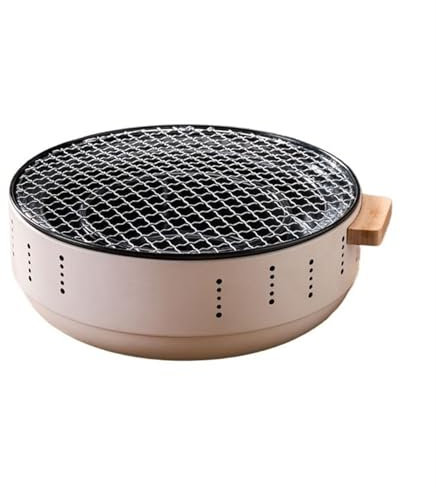 Barbecue Portable au Charbon de Bois pour l'intérieur et l'extérieur, Petit Barbecue de Camping Portable, Barbecue coréen de Table pour la Maison, Les fêtes et la Cuisine en Plein air, Le th