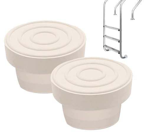 Krujecnt Échelle De Piscine en Caoutchouc, 2 Pièces Protecteur De Pied en Caoutchouc pour Échelle De Piscine, Absorbeur De Chocs, Antidérapant, Blanc
