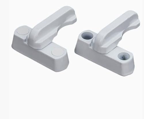 Set di 4 Serrature e Chiavistelli in plastica, Sicurezza per Finestre e Porte, Blocco Jammer per Sicurezza Bambini, Adatto per PVC-U e Legno/Composito, con Finitura a Polvere, blocchetti finestr