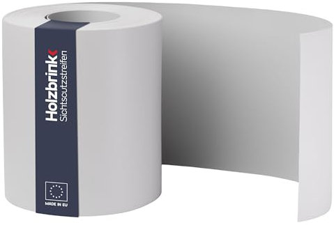 HOLZBRINK Fascia strisce frangivista PP per recinzione | 19 cm x 26 m | Rotolo di nastro per la privacy balcone esterno, giardino esterno | grigio (RAL 7040)