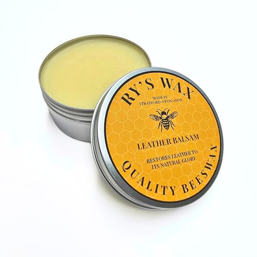 RY'S WAX | Beeswax Leather Polish Restorer & Conditioner | 100% Natural Leather Wax | Smooth Balsam that Seals, Protects, Cleans, Conditions and Buffs to a Beautiful Shine (100ml)