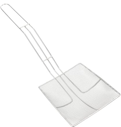 BATHVEVE Colino Cucchiaio Quadrato in Acciaio Inossidabile Alimentare Scolaolio e Paletta Friggitrice Resistente per Frittura Strumento Filtraggio per Cucina Domestica