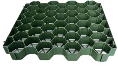Grilles de stationnement Robustes en Gazon synthétique, for allées, graviers et Routes, for renforcer Le Sol(5cm-16 Pieces)