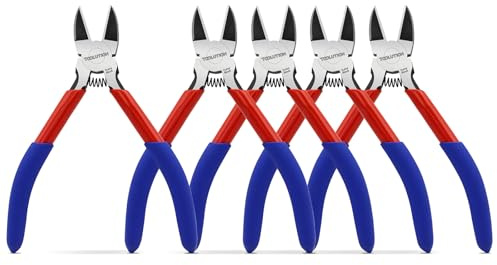 TOOLUTION Petite Pince Coupante, 13 cm (5), 5 Pack, Ressort | Précision Multifonction, Coupe Franche à Ressort, pour Bijoux, Modélisme, Électronique et Fleurs Artificielles