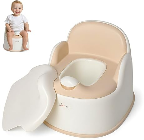 DIVCHI Potty Training Seat for Kids Portable Potty Chair for Unisex Toddlers Hygienic and Easy Care Compact and Lightweight, Anti Lid Splash Guard Non-Slip Removable Bowl for Boys Girls (White)