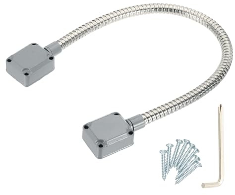 PATIKIL Armored Loop Power Transfer (600mm Long, Fit 8mm(0.31), Silver) Metal Flexible Gooseneck Exposed Mounting Sleeve Door Cable Protector with Alloy End Cap, Suit for - Access System