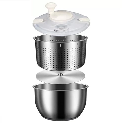 Verdure e centrifuga per insalata, ciotola in acciaio inox da 6 litri per una facile pulizia e asciugatura di frutta, pasta e patatine fritte