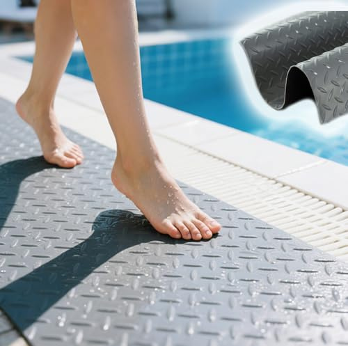 Tapis de Sol de Garage Rouleau Revêtement Sol en Caoutchouc Motif 3D Étanche Facile à Nettoyer pour(Color:Gray,Size:130x250cm,Thickness:3.5mm)