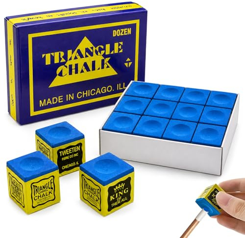 Snooker Chalk, 12 Cubes Professional Pool Cue Chalk for Grip & Control | 12-cube cue chalk set delivers consistent tip coverage, reduced miscues, ideal for casual & competitive play.