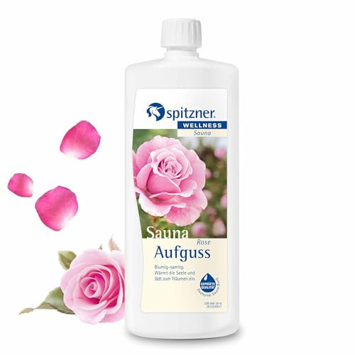 Spitzner Saunaaufguss Rose blumig-samtig 1000 ml – Sauna Wellnessaufguss für zuhause, rosiger Saunaduft, Wellness für Frauen, natürliches Saunakonzentrat