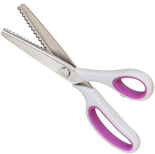 Long Ying Soft Grip Right and Left Handed Pinking Shears,Pinking Shears for Fabric,Zigzag 5mm