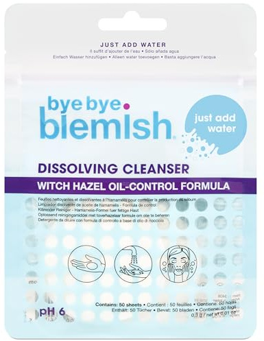 Bye Bye Blemish Dissolving Facial Wash Cleanser, Acne Paper Soap, 50 Sheets
